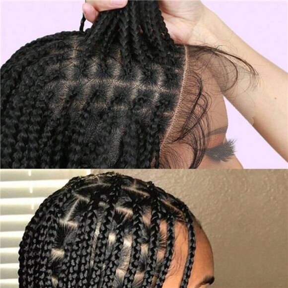 32" Full Double Lace Front Braid Wig - Hand Crochet Braided Wig, Knotless - Picture 10 of 12